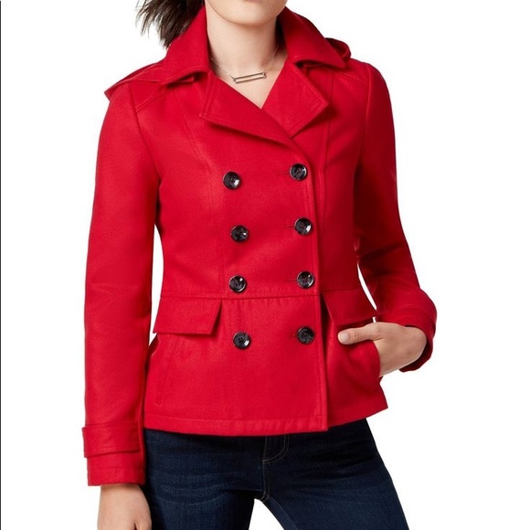 Valerie Stevens Jackets & Blazers - Red Peacoat Size Large